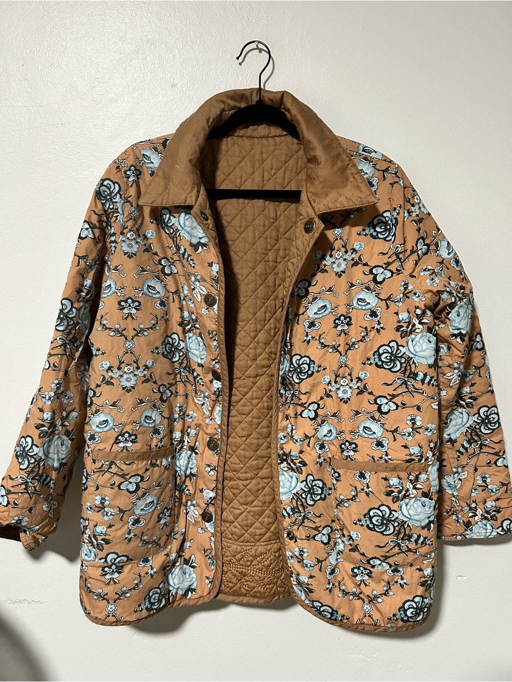 Vintage Reversible Quilted Floral Barn Jacket Cottagecore Oversized XL